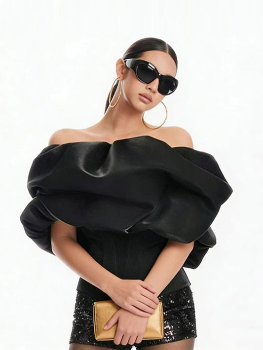 2026 Summer Solid Color Fashion Strapless fishbone corset topSexy Beach Party Slim Fit T-shirts Sweet Style Women's Wear