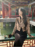 Olive Girl Dramatic Jacquard Set for Garden Wedding 2026 Fairycore Photoshoot Everyday Wear Jacquard S-XL XS-3XL Plus Size Dramatic Silhouette Romantic Garden Party Editorial Not Costume Jacquard Set Chinese Set Chinese Heritage Fashion Women