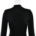 Sexy Hot Girl Solid Color Jumpsuits for Women Round Neck Long Sleeve Backless Side Split Streetwear Jumpsuit Female