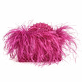 Pearl Bead Bag With Feather Fur Designer Brand Clear Acrylic Crystal Stone Box Tote Handbag Women Handmade Party Purse
