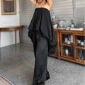 Solid Loose Temperament Dresses for Women Strapless Sleeveless Patchwork Folds Elegant Dress Female Clothing New