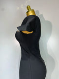 Celebrity Elegant Bandage Long Party Dress 2025 Women Sexy Square Collar Stretch Evening Prom Gown Club Luxury Birthday Dresses