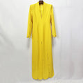 2026 Autumn New Fashion Petal Slit Design Slim V-Neck Long Dress Women'S Long Sleeved Elegant Dinner Party Evening Gown