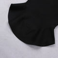 New Women Sexy Black Backless Ruffles Rayon Bandage Dress Elegant Club Party Dress Vestidos