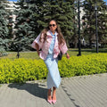 Solid Waist Drawstring Cinched Jacket Women's Satin Pleated Stand Collar Long Sleeves Loose Coat Lady Fashion Daily Outwear New