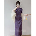 Olive Girl Purple Romantic Qipao for Garden Wedding 2026 Fairycore Photoshoot Everyday Wear S-XXL XS-3XL Plus Size Romantic Garden Party Editorial Not Costume Qipao Cheongsam Chinese Dress Chinese Heritage Fashion Women