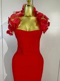 Women Elegant Flower Lace-Edged Sleeveless Bodycon Long Bandage Dress Sexy Evening Party Birthday Prom Formal Wedding Guest Gown