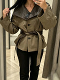 Chic Sashes Women Jackets Lapel Collar Long Sleeve Streetwear Loose Jacket for Daily Gathering Wear Autumn Fashion