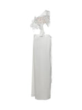 Sequin Flowers 2Piece Set Women Sexy Beach Vacation y2k Chic Skew Collar Tank Tops+Bandage Maxi Split Skirts Clubwear