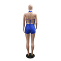 Sexy Deep V-neck Halter Backless Bodycon Rompers Woman Playsuit Twist Ruched Jumpsuit Short Overalls Night Party Outfits