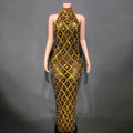 Festival Shiny Rhinestones Party Dress Birthday Luxury Costume Fancy Brilliant Dancer Wedding Impressive Evening Dress