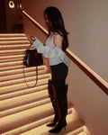 Knitted Top Two Piece Set For Women Turtleneck Sleeveless Pullover Vest Long Sleeve Texture Patchwor Set Lady Sexy Set