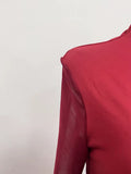 Solid Spliced Lace Up Dresses for Women O Neck Long Sleeve High Waist Temperament Slimming Dress Female