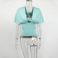 Halter Neck Backless Sexy Vest Women's Summer Slim Strappy Fashion Elasticity V-Neck Vest Solid Vacation Party Female Top