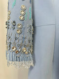 2026 New Arrivals Spring Fashion Heavy Industry Beaded Diamond Slim Midi Dress Women's Half Sleeve Female Vestidos