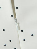 Polka Dot Halter Mini Dress for Women Sleeveless Bow Accent Waist Pleated Bodice Flared Skirt for Fashion Parties