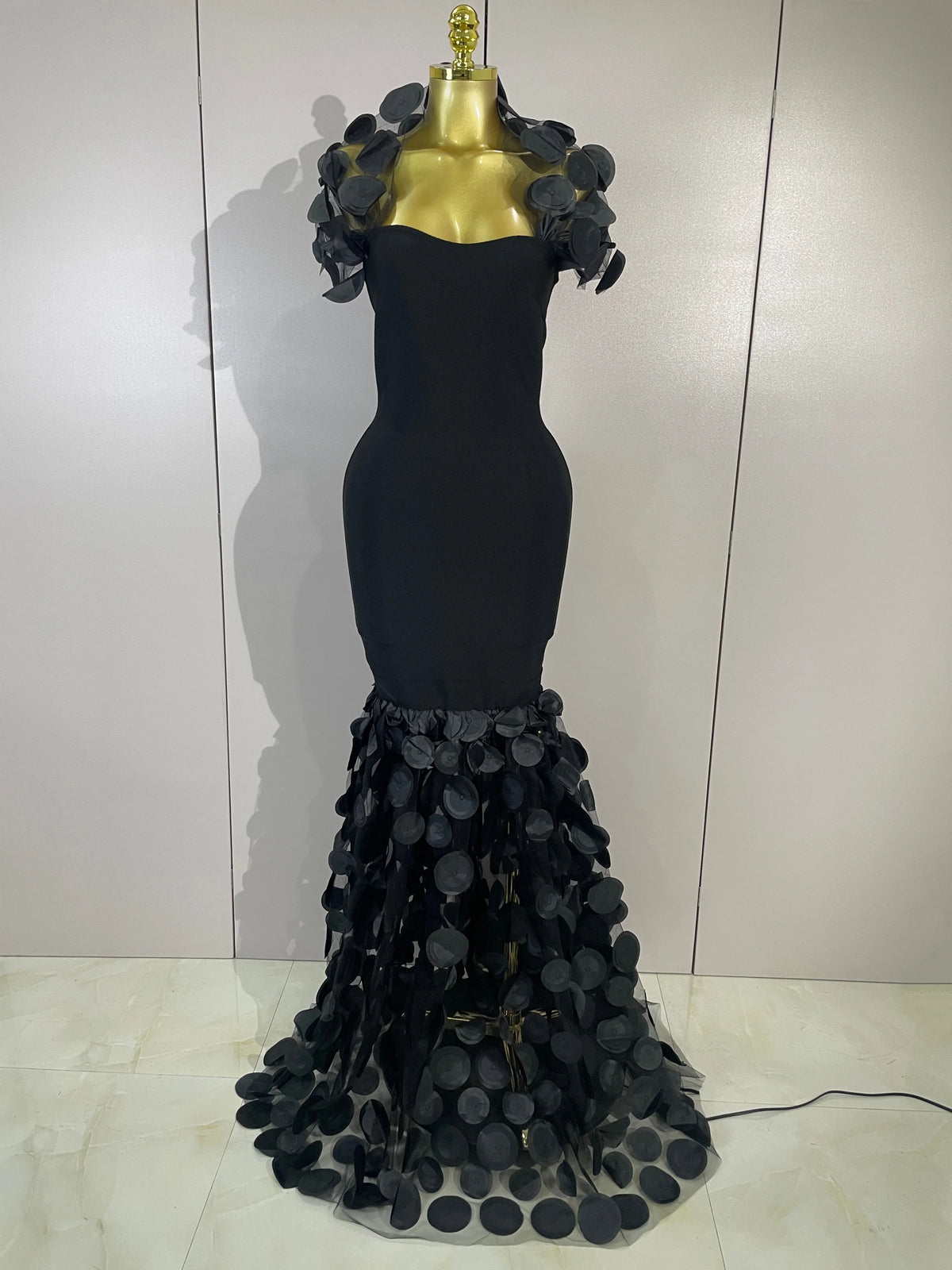 Women Elegant Flower Lace-Edged Sleeveless Bodycon Long Bandage Dress Sexy Evening Party Birthday Prom Formal Wedding Guest Gown