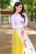 Olivegirl Aodai Vietnamese Traditionally Dress Long Qipao Two-piece Wide-leg Pants Cheongsam Aodai Dress Women's Clothing