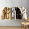 2026 Winter Exclusive Striped Faux Fur Jacket Women Overcoat Brand Blogger Fashion Fluffy Fox Fur Collar Coat Outerwear