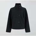 Stand Collar Women's Outerwear Single Breasted Long Sleeve Coat Solid Loose Woolen Coat Daily Commuter Wear Fall Collection 2026