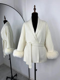 Fox Fur Woolen Coats Women's Short Coat Office Lady Removable Elegant Double-sided Wool Overcoat 2026 New Cardigan Jacket