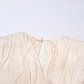 Solid Loose Short Dresses For Women Round Neck Long Sleeve High Waist Spliced Lace Up Chic Dress Female Fashion