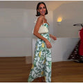 Print Women Dress Strapless Camisole Dress High Waisted Floral Dress Slimming Design Fashion Wear Daily Style