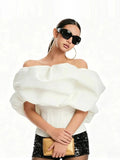 2026 Summer Solid Color Fashion Strapless fishbone corset topSexy Beach Party Slim Fit T-shirts Sweet Style Women's Wear