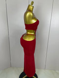 Women Sexy Halter Hollow Out Sleeveless Black Red Bodycon Long Bandage Dress Celebate Prom Elegant Luxury Birthday Club Dress