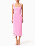 Slimming Patchwork Appliques Solid Dress for Women Square Collar Sleeveless High Waist Bodycon Sexy Evening Dresses Female