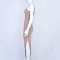 High Quality Sexy Long Bodycon Draped HL Bandage Dresses Women Spaghetti Straps Organza Mesh Maxi Dresses Party Club