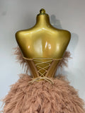 Women Sexy Strapless Mini Two Pieces Set Luxury Birthday Evening Party Dress Bar Nightclub Singer Dancer Stage Outfit