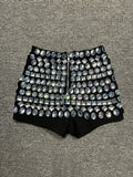 New Ladies Sparkling Luxury Crystal Backless Strapless Crop Top Diamond High Waisted Skirt Empire Shorts Women Set