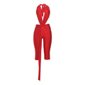 Patchwork Halter Romper Women Ribbon Sleeveless Elastic Backless Workout Activewear Midnight Activity Slim Playsuits