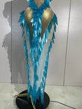 Sparkly Diamonds Pearl Transparent Mesh Long Dress Women Evening Party Birthday Wedding Gown Celebrity Sexy Stage Outfit