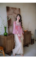 Olive Girl Romantic Jacquard Set for Ren Faire 2026 Garden Wedding Fairycore Photoshoot Everyday Wear Jacquard S-XL XS-3XL Plus Size Romantic Cottagecore Garden Party Editorial Not Costume Jacquard Set Chinese Set Chinese Heritage Fashion Women