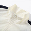 Color Block Zip Up Two Piece Set Women Long Sleeve Stand Collar Cropped Jacket High Waist Shorts 2026 Spring Summer Casual Suit