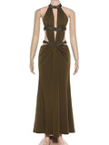 Elegant Backless Dress Women Y2K Patchwork Sparkle Bandage Irregular Sleeveless Sexy Beach Vacation Hottie Vestidos