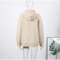 Women Fashion Solid Knitted Hooded Top O-neck Casual Full Sleeve Loose Pullover Female Spring New Chic Casual Street Outfit