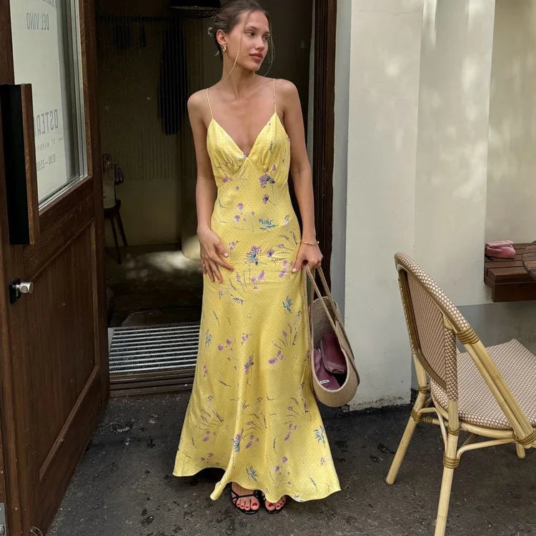 Hit Color Slimming Dresses for Women V Neck Sleeveless High Waist Temperament Dress Female Fashion New