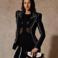 Women's Striped Blazer single button Long Sleeve Lapel Neck Coat 2026 Female OL Office Fashion Jackets Female Outerwear