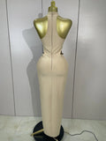 Sexy Hollow Out Sleeveless 3D Flower Red Bodycon Long Bandage Dress Women Evening Party Birthday Elegant Wedding Guest Clothing