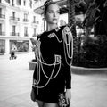 Luxury Beaded Black Bandage Short Dress Fashion Hepburn Party Banquet Performance Wear Cocktail Formal Gown Luxury Evening Gowns
