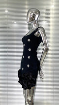 Women's Summer Shiny Rhinestone Bud Sleeveless Hip-Hugging Dress European Size Glam Fashion Party Bandage Performance Gown Dress