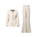 Apricot Pantsuits Womens Jacket Pants Matching Sets Elegant Single-Breasted Blazer Pant Suit Set Fashion 2 Pieces Outfit
