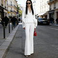 Red V-Neck Irregular High Waisted Blazer Suit Jacket High Waisted Long Pants Set Formal Women'S Two-Piece Set