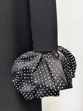 High Quality Women Petal Sleeves Slim Maxi Dress Black Rhinestone Long Sleeves Vestido Elegant Evening Club Party Outfit