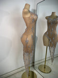 Women Sexy Sleeveless Rhinestones Chic Evening Gown Mesh See Through Performance Dance Costume Singer Stage Wear