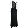 Brown One Shoulder Backless Long Dress Sexy Women's Draped Casual Maxi Dresses Summer Evening Party Wedding Guest Cocktail Black