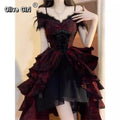 Olive Girl Red Embroidered Lolita Dress for Ren Faire 2026 Fairycore Photoshoot Everyday Wear S-XL XS-3XL Plus Size Hand Embroidered Dramatic Silhouette Romantic Editorial Not Costume Lolita Dress Chinese Heritage Fashion Women